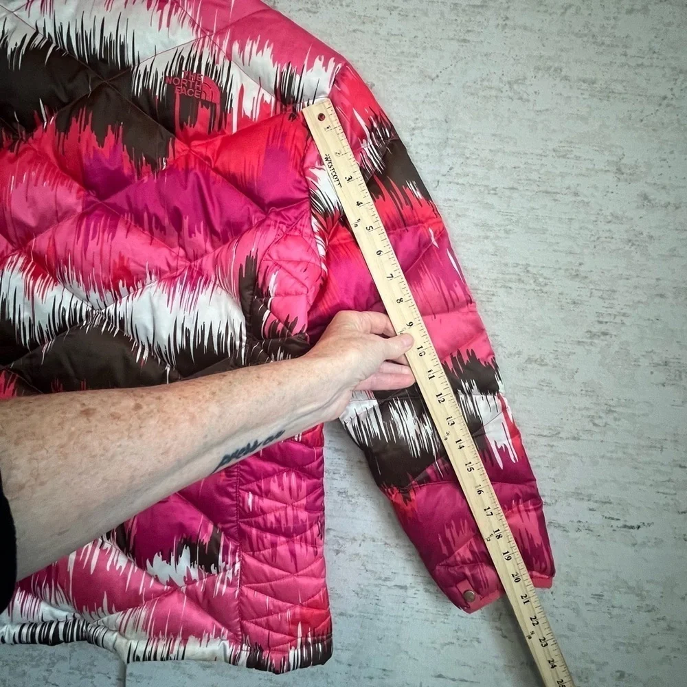 The North Face Girls XL 18 550 Fill Pink Brown White Down Ski Jacket Snowboard